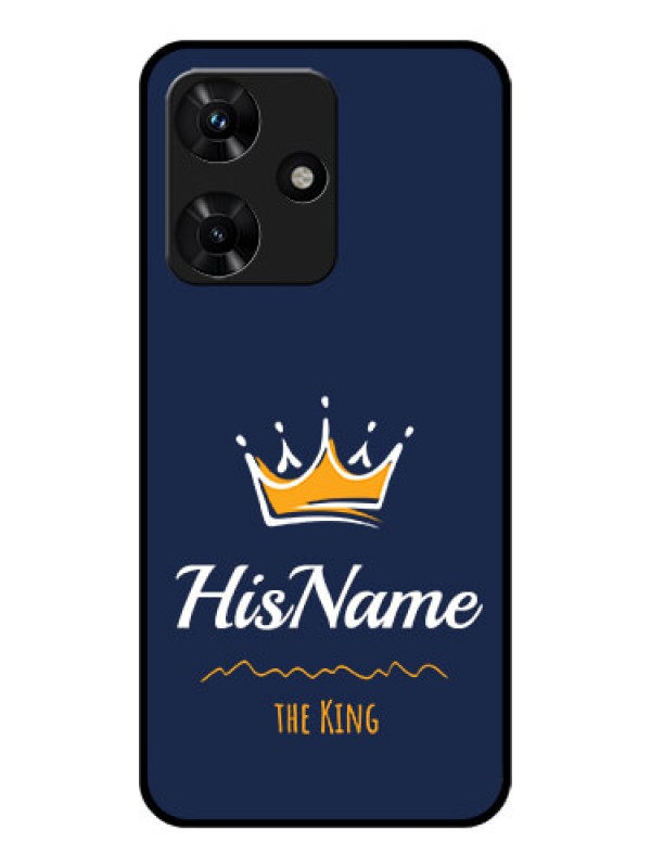 Custom Infinix Hot 30i Glass Phone Case King with Name