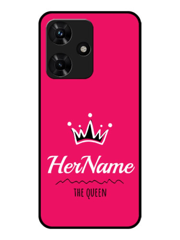 Custom Infinix Hot 30i Glass Phone Case Queen with Name