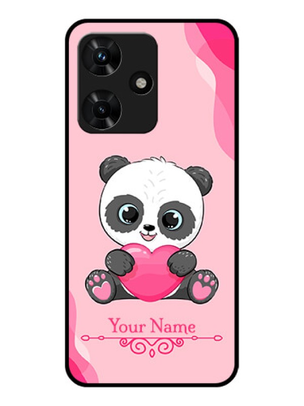 Custom Infinix Hot 30i Custom Glass Mobile Case - Cute Panda Design