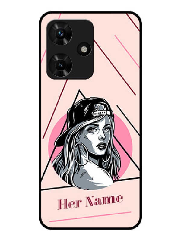Custom Infinix Hot 30i Personalized Glass Phone Case - Rockstar Girl Design