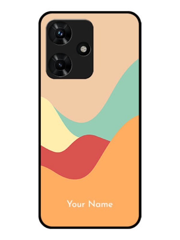 Custom Infinix Hot 30i Personalized Glass Phone Case - Ocean Waves Multi-colour Design