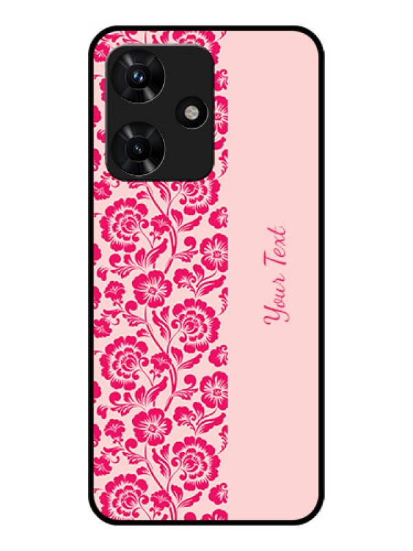 Custom Infinix Hot 30i Custom Glass Phone Case - Attractive Floral Pattern Design