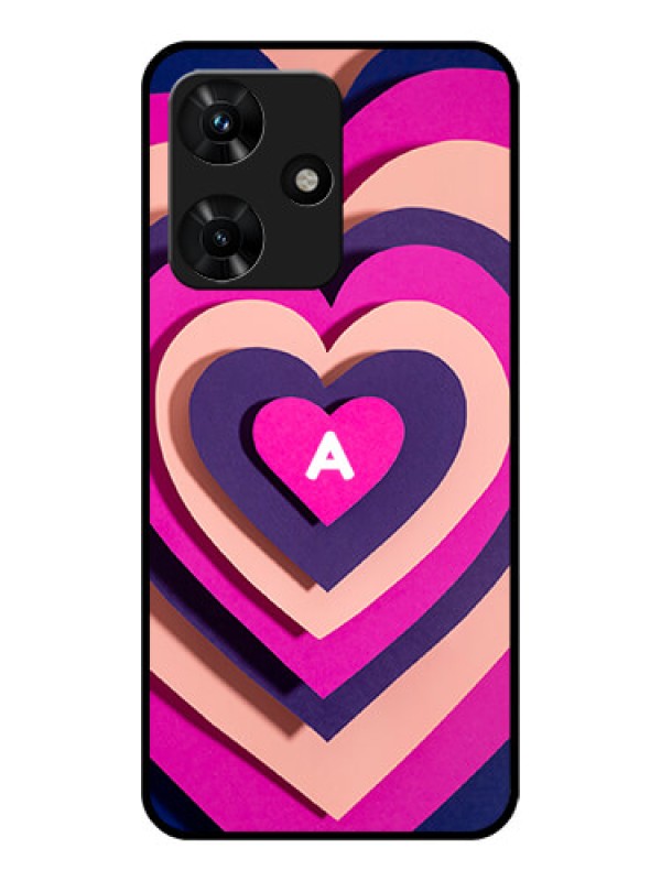 Custom Infinix Hot 30i Custom Glass Mobile Case - Cute Heart Pattern Design