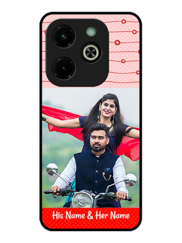 Custom Infinix Hot 40I Custom Glass Phone Case - Red Pattern Case Design