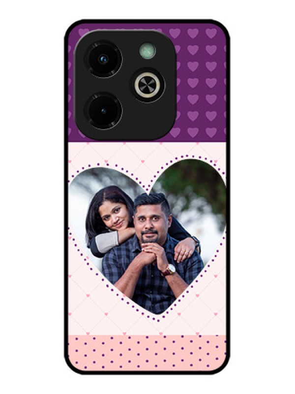 Custom Infinix Hot 40I Custom Glass Phone Case - Violet Love Dots Design