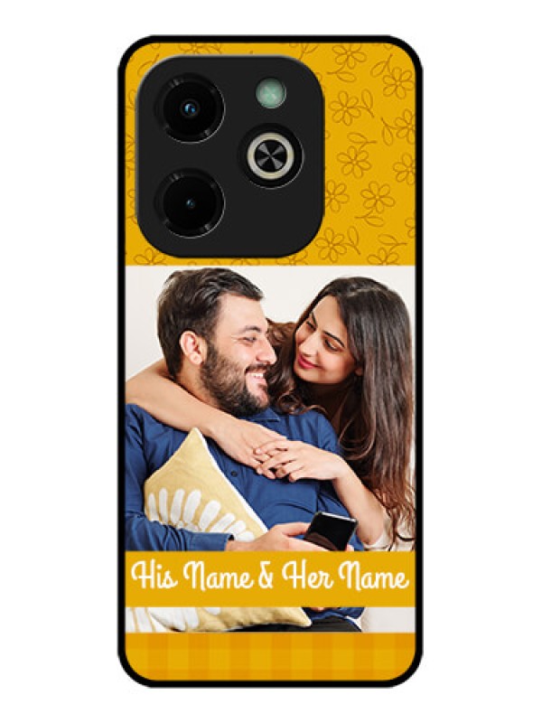 Custom Infinix Hot 40I Custom Glass Phone Case - Yellow Floral Design