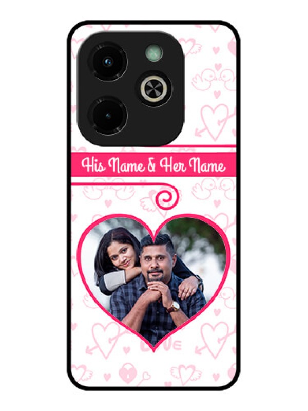 Custom Infinix Hot 40I Custom Glass Phone Case - Heart Shape Love Design