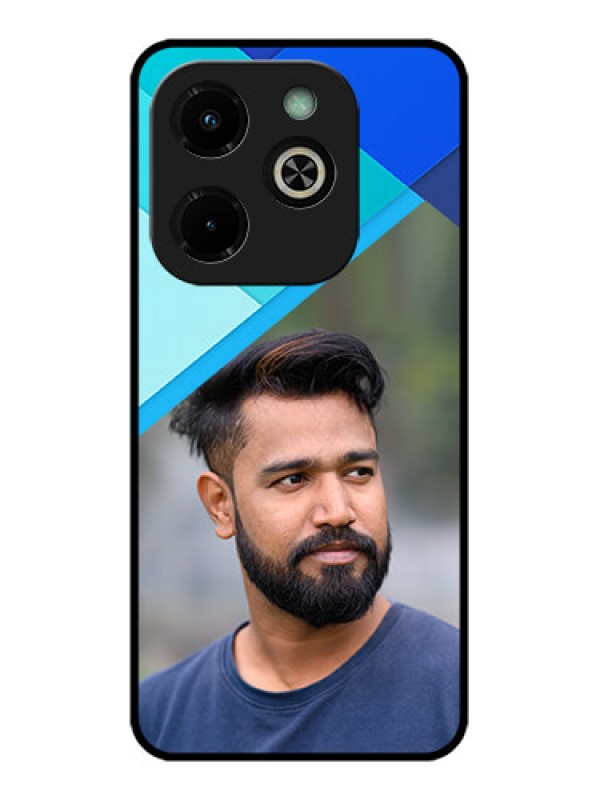 Custom Infinix Hot 40I Custom Glass Phone Case - Blue Pattern Design