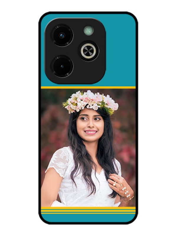 Custom Infinix Hot 40I Custom Glass Phone Case - Yellow and Blue Design