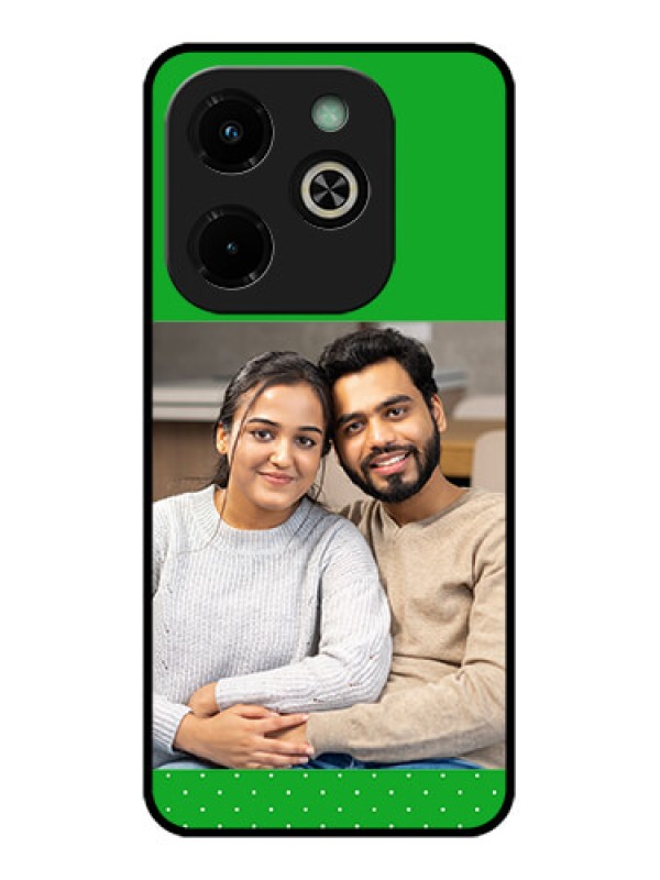 Custom Infinix Hot 40I Custom Glass Phone Case - Green Pattern Design