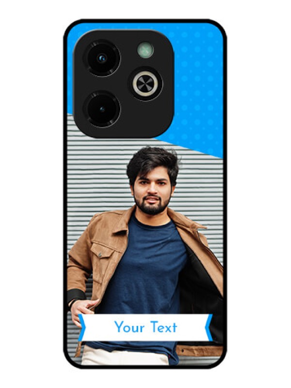 Custom Infinix Hot 40I Custom Glass Phone Case - Simple Blue Color Design