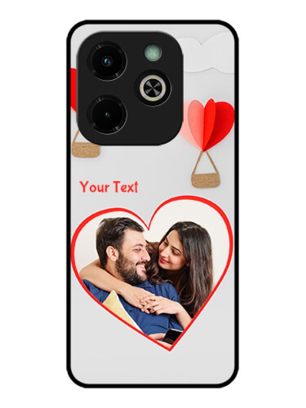 Custom Infinix Hot 40I Custom Glass Phone Case - Parachute Love Design