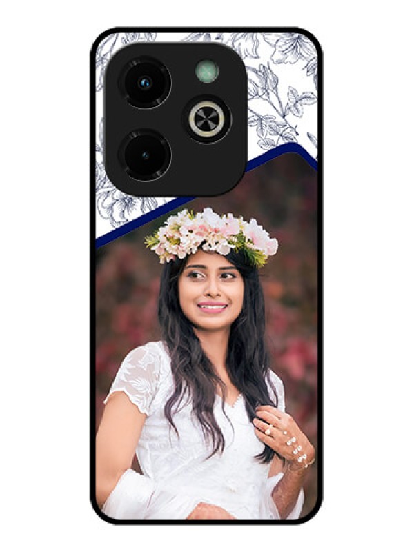 Custom Infinix Hot 40I Custom Glass Phone Case - Classy Floral Design