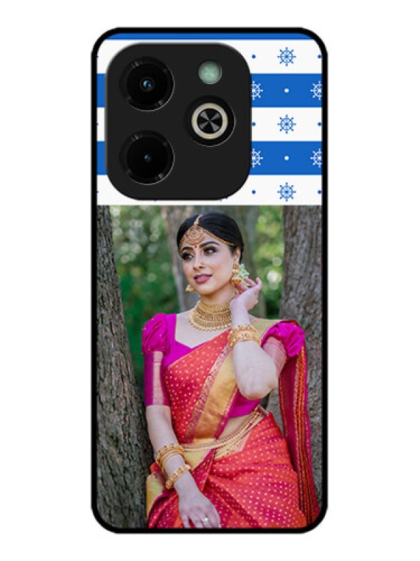 Custom Infinix Hot 40I Custom Glass Phone Case - Snow Pattern Design