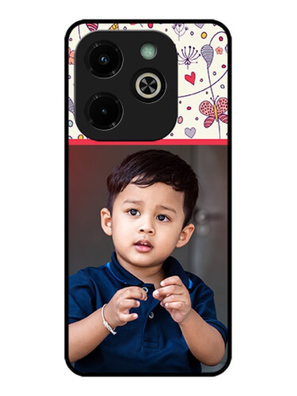 Custom Infinix Hot 40I Custom Glass Phone Case - Premium Floral Design