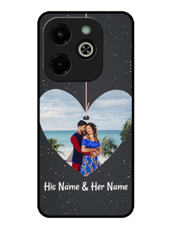 Custom Infinix Hot 40I Custom Glass Phone Case - Hanging Heart Design