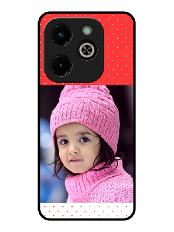 Custom Infinix Hot 40I Custom Glass Phone Case - Red Pattern Design