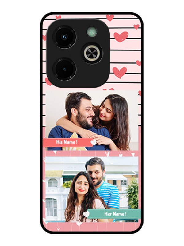 Custom Infinix Hot 40I Custom Glass Phone Case - Photo With Heart Design
