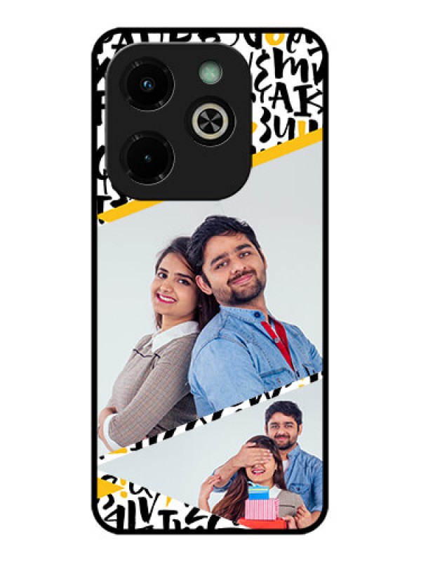 Custom Infinix Hot 40I Custom Glass Phone Case - Letters Pattern Design