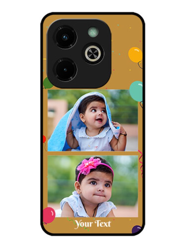 Custom Infinix Hot 40I Custom Glass Phone Case - Image Holder With Birthday Celebrations Design
