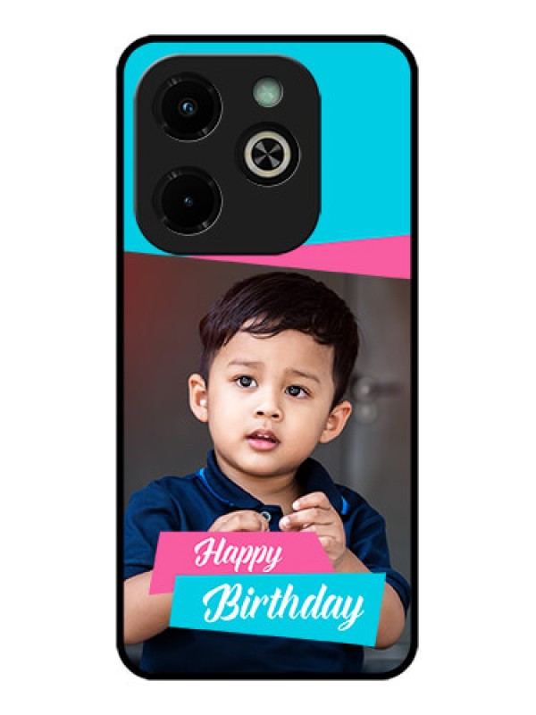 Custom Infinix Hot 40I Custom Glass Phone Case - Image Holder With 2 Color Design