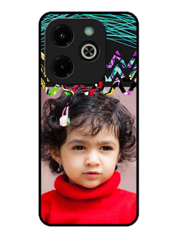 Custom Infinix Hot 40I Custom Glass Phone Case - Neon Abstract Design