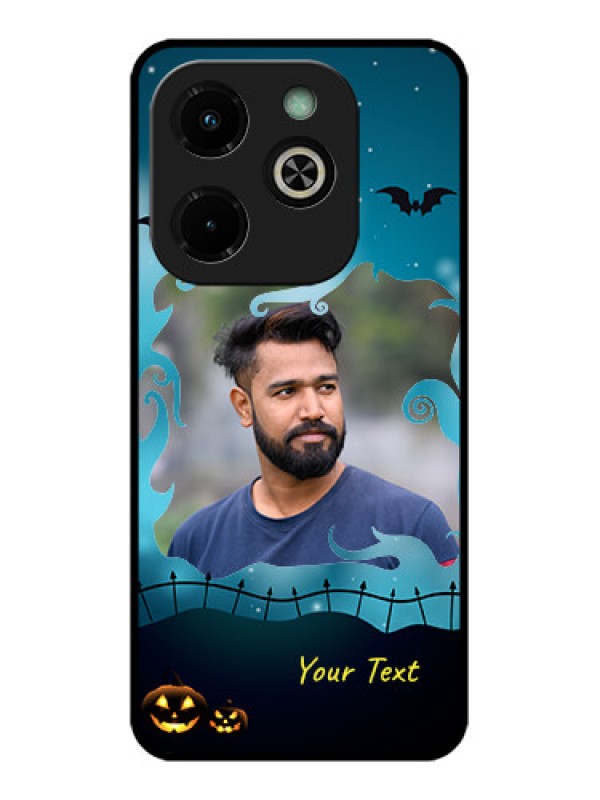 Custom Infinix Hot 40I Custom Glass Phone Case - Halloween Frame Design