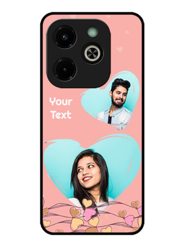 Custom Infinix Hot 40I Custom Glass Phone Case - Love Doodle Design