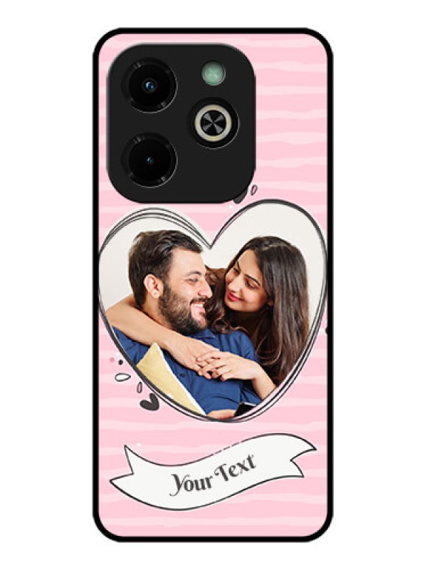 Custom Infinix Hot 40I Custom Glass Phone Case - Vintage Heart Design