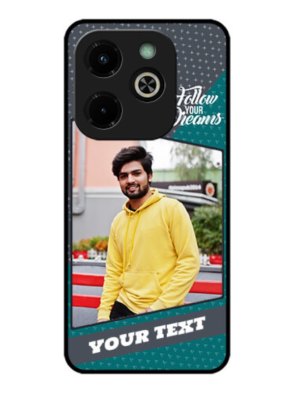 Custom Infinix Hot 40I Custom Glass Phone Case - Background Pattern Design With Quote