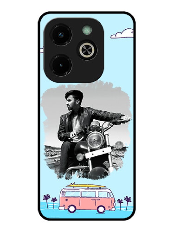Custom Infinix Hot 40I Custom Glass Phone Case - Travel and Adventure Design