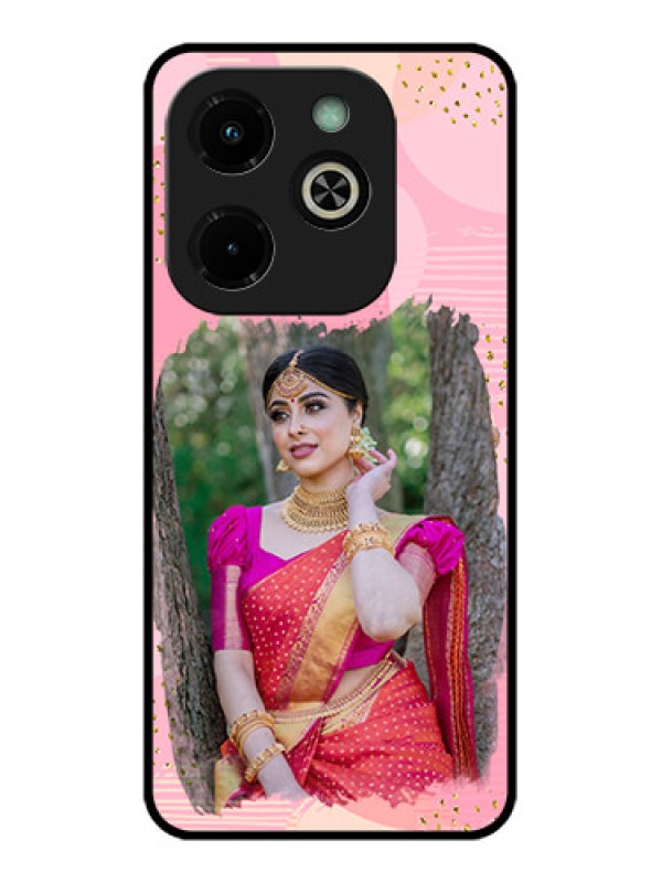 Custom Infinix Hot 40I Custom Glass Phone Case - Gold Glitter Splash Design