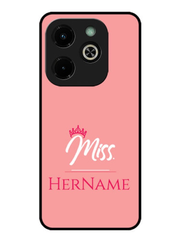 Custom Infinix Hot 40I Custom Glass Phone Case - Mrs With Name Design