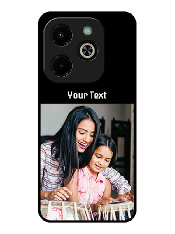 Custom Infinix Hot 40I Custom Glass Phone Case - Photo With Name Design