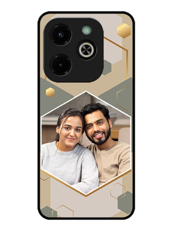 Custom Infinix Hot 40I Custom Glass Phone Case - Stylish Hexagon Pattern Design