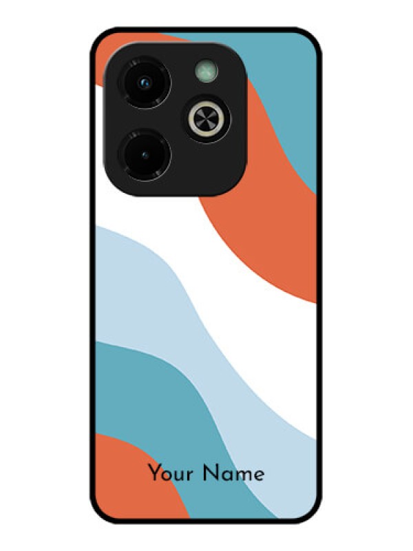 Custom Infinix Hot 40I Custom Glass Phone Case - Coloured Waves Design