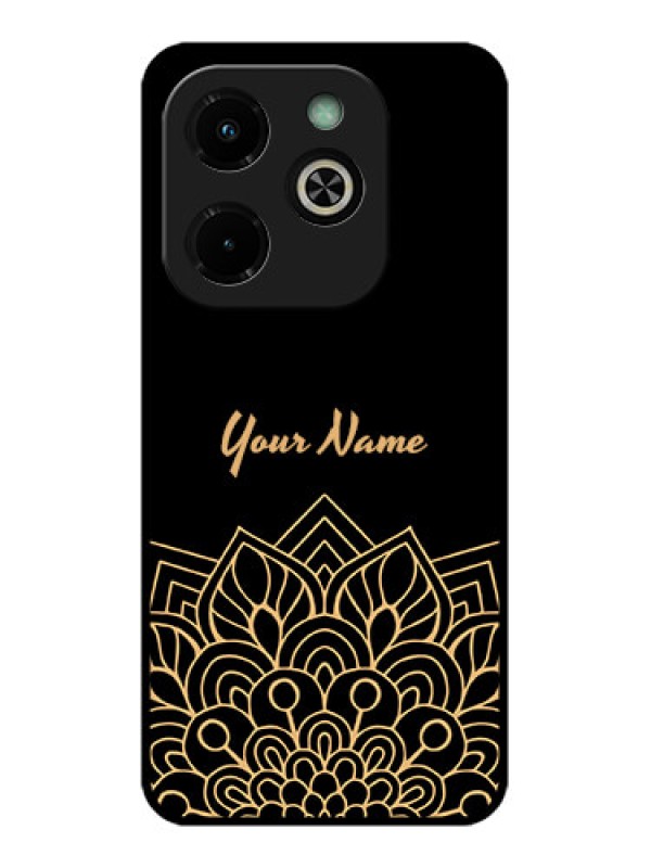 Custom Infinix Hot 40I Custom Glass Phone Case - Golden Mandala Design