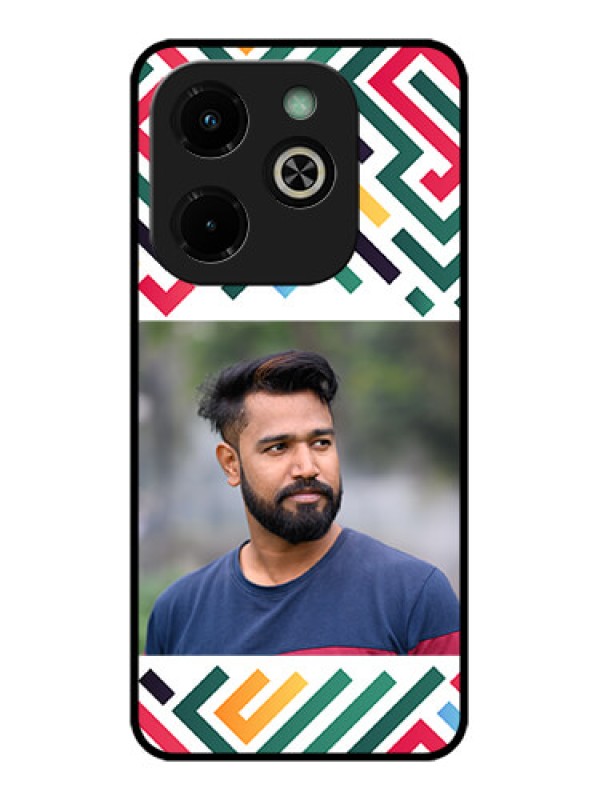 Custom Infinix Hot 40I Custom Glass Phone Case - Colorful Maze Pattern Design