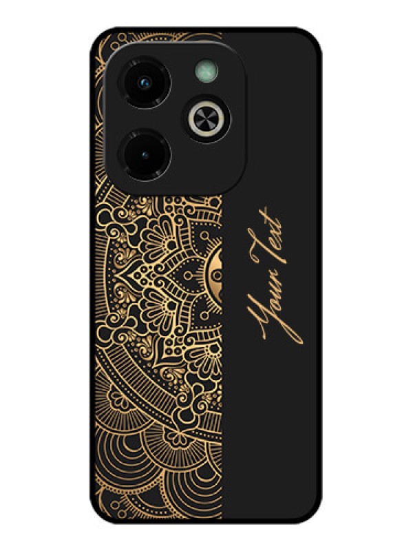 Custom Infinix Hot 40I Custom Glass Phone Case - Mandala Art With Custom Text Design