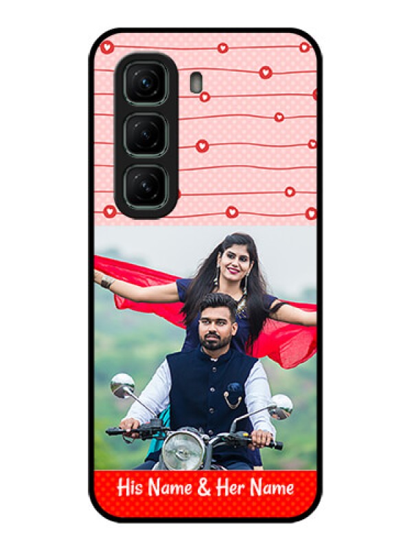 Custom Infinix Hot 50 5G Custom Glass Phone CaseRed Pattern Case Design