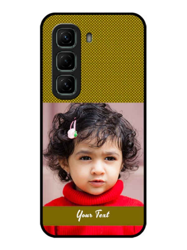 Custom Infinix Hot 50 5G Custom Glass Phone CaseSimple Green Color Design