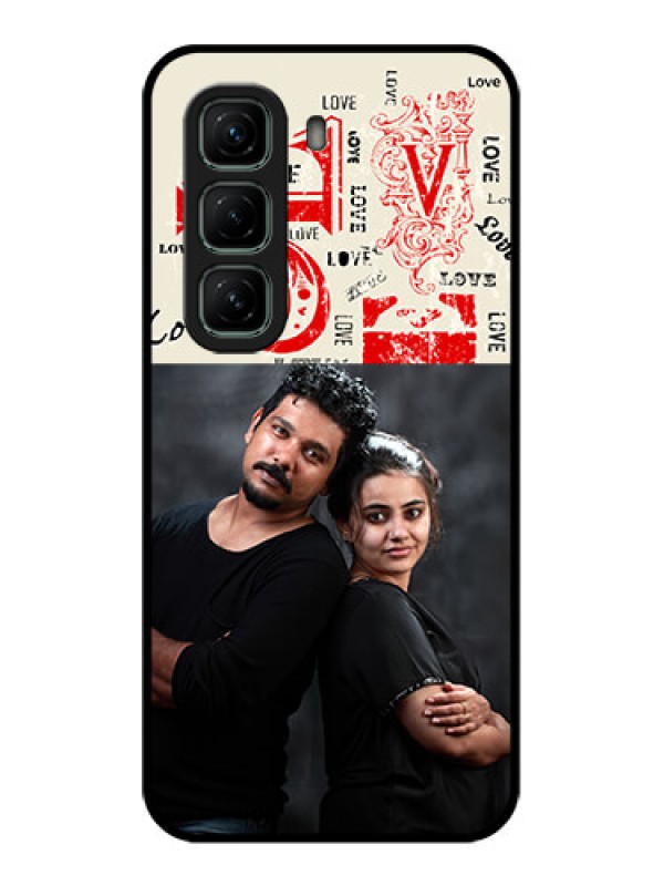 Custom Infinix Hot 50 5G Custom Glass Phone CaseTrendy Love Design Case