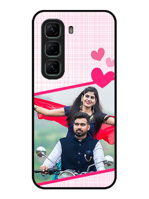 Custom Infinix Hot 50 5G Custom Glass Phone CaseLove Shape Heart Design