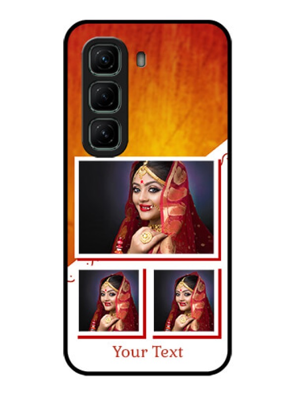 Custom Infinix Hot 50 5G Custom Glass Phone CaseWedding Memories Design