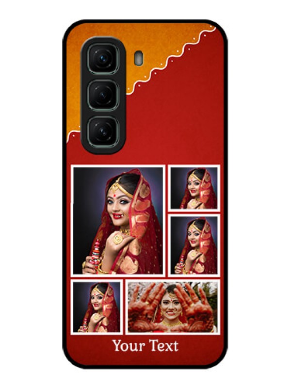 Custom Infinix Hot 50 5G Custom Glass Phone CaseWedding Pic Upload Design