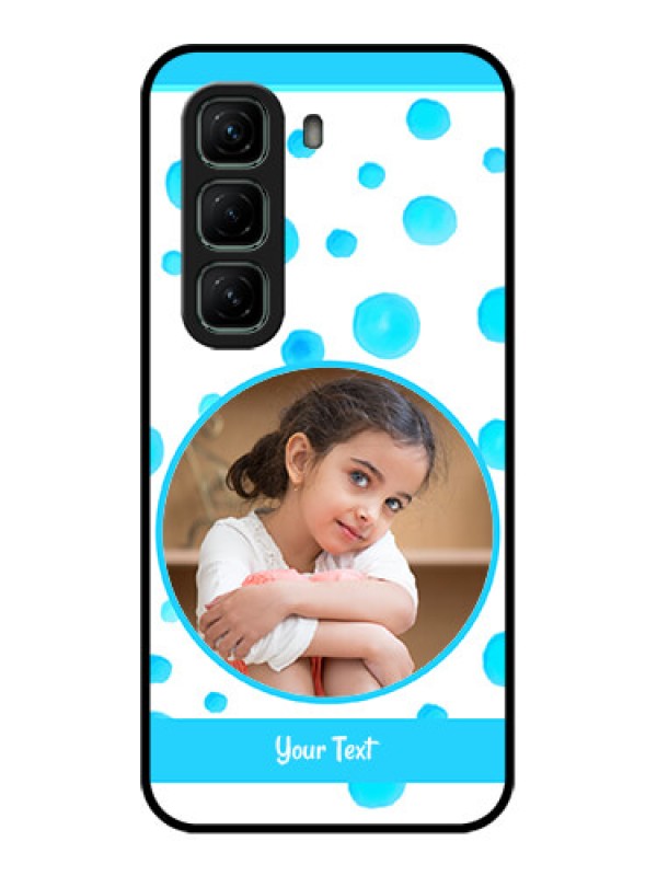 Custom Infinix Hot 50 5G Custom Glass Phone CaseBlue Bubbles Pattern Design