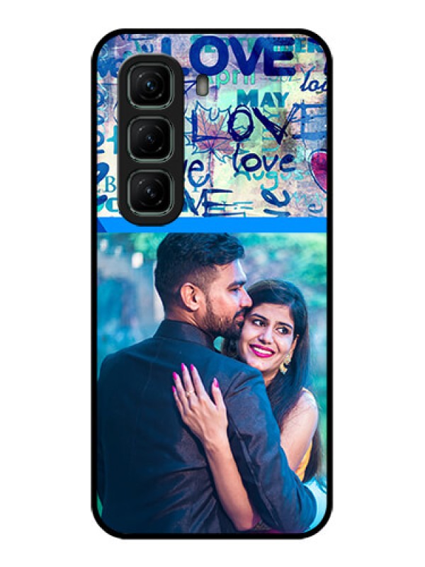 Custom Infinix Hot 50 5G Custom Glass Phone CaseColorful Love Design