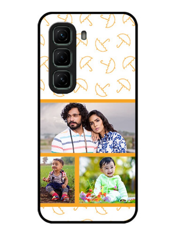 Custom Infinix Hot 50 5G Custom Glass Phone CaseYellow Pattern Design