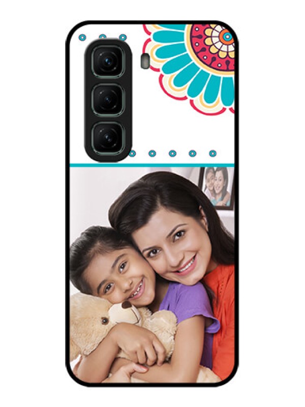 Custom Infinix Hot 50 5G Custom Glass Phone CaseFlower Design