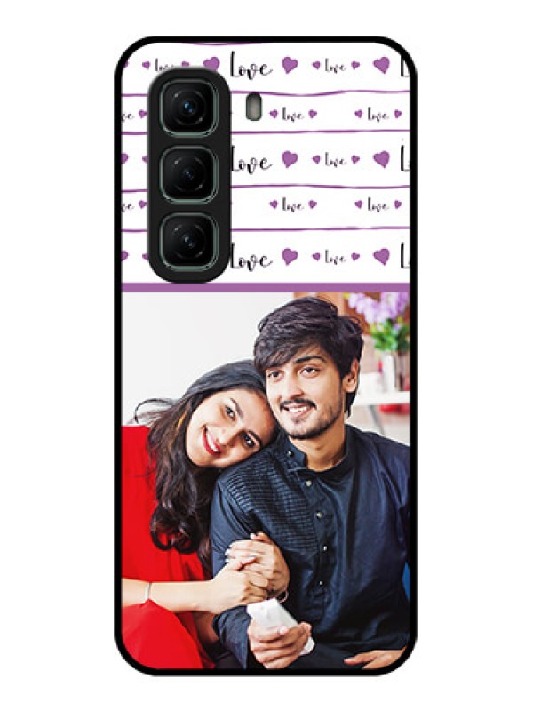 Custom Infinix Hot 50 5G Custom Glass Phone CaseCouples Heart Design